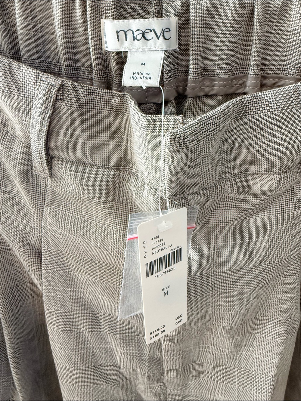 Maeve Anthropologie High Rise Plaid Wide Leg Pants Size M - Picture 6 of 7